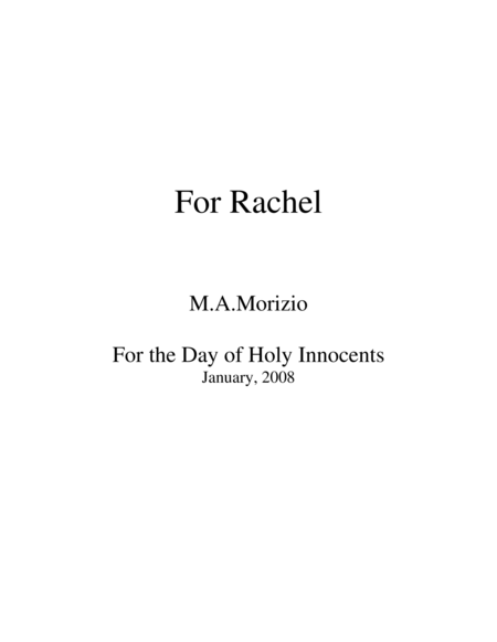 Free Sheet Music For Rachel Satb