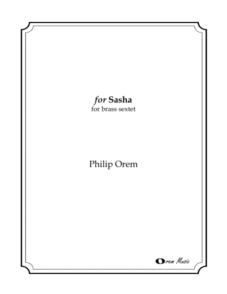 Free Sheet Music For Sasha