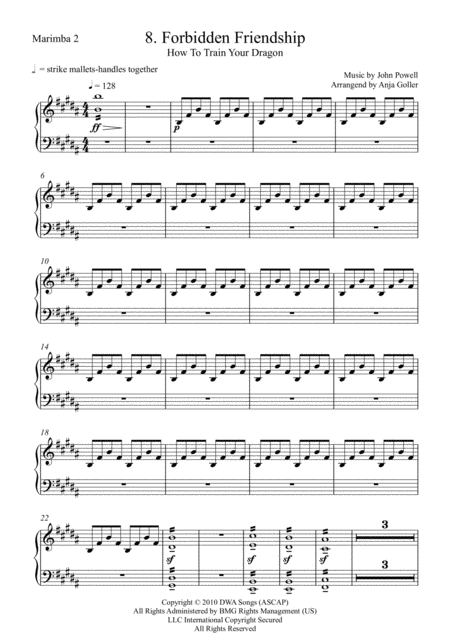 Forbidden Friendship Marimba Trio Marimba 2 Sheet Music