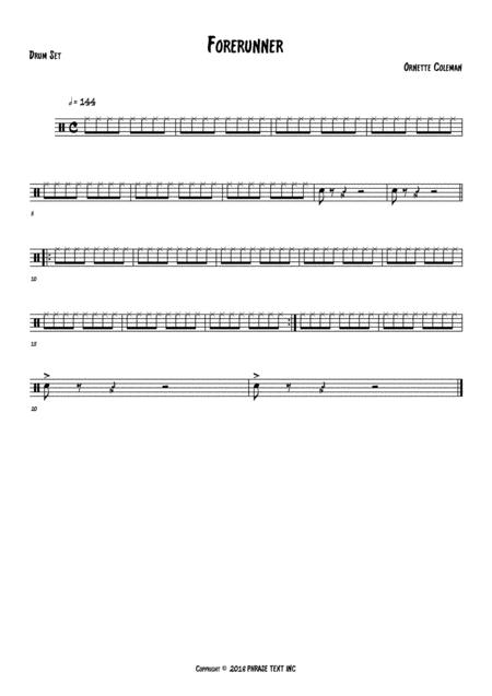 Free Sheet Music Forerunner Drum Set