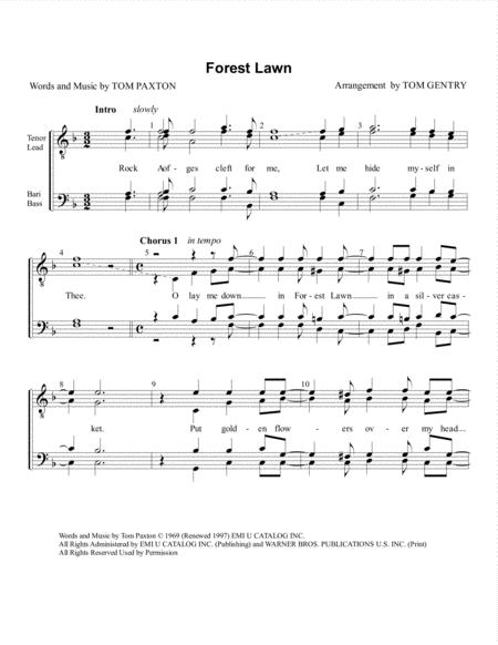 Free Sheet Music Forest Lawn Ttbb