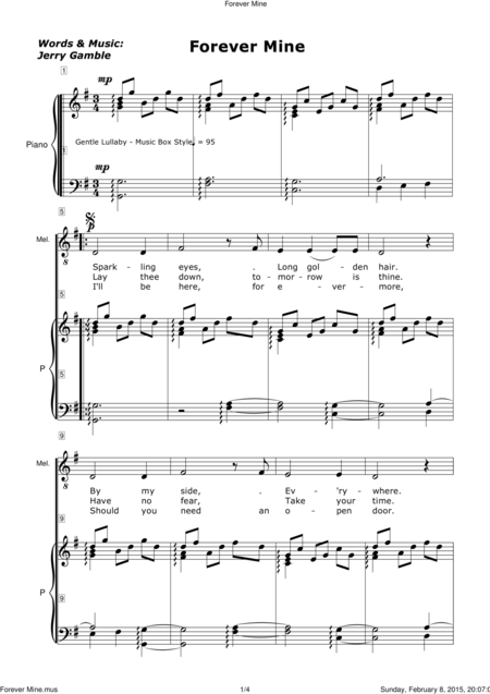 Free Sheet Music Forever Mine