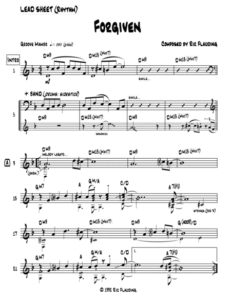 Forgiven Lead Sheet Sheet Music