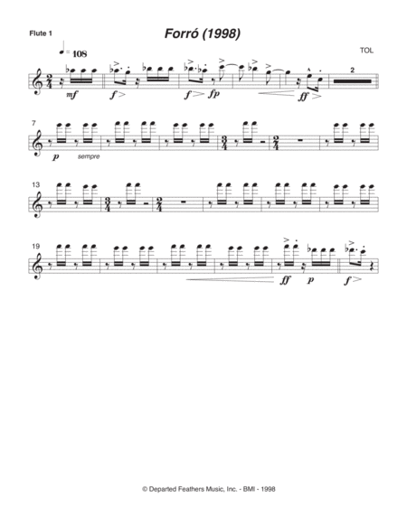 Free Sheet Music Forr 1998 Flute Part