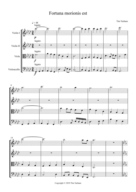 Free Sheet Music Fortuna Morionis Est