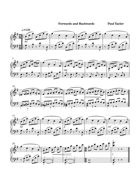 Free Sheet Music Forwards And Backwards