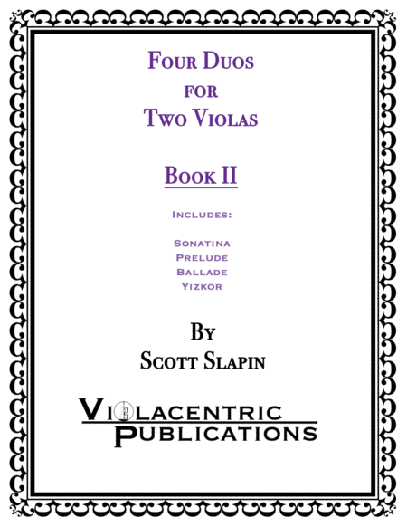 Four Duos For Two Violas Book 2 Incl Sonatina Prelude Ballade Yizkor Sheet Music