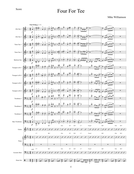 Free Sheet Music Four For Tee