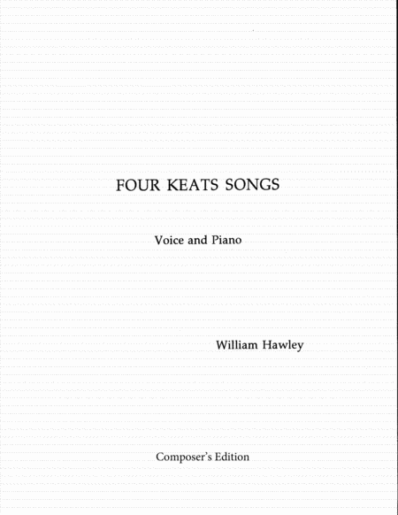 Free Sheet Music Four Keats Songs