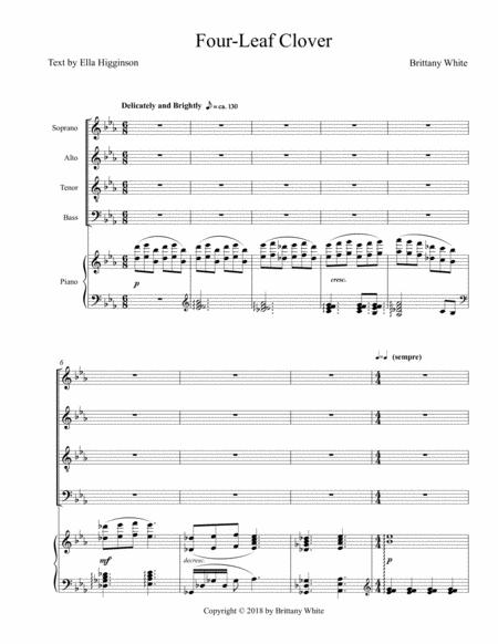 Four Leaf Clover Satb Sheet Music