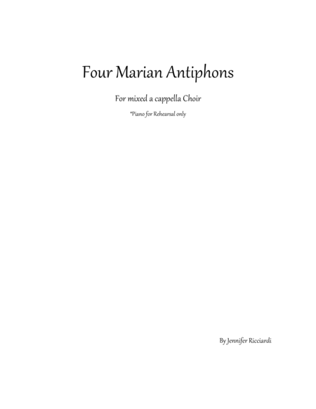 Free Sheet Music Four Marion Antiphons