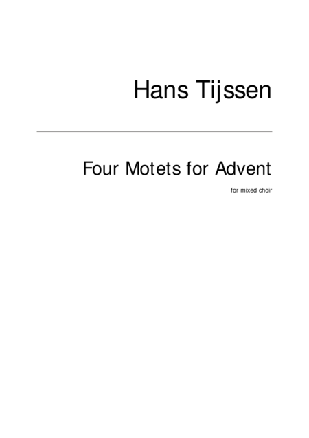 Free Sheet Music Four Motets For Advent