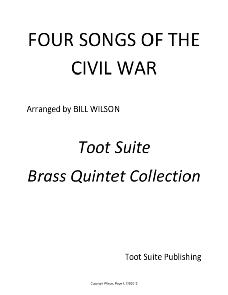 Four Songs Of The Civil War Sheet Music