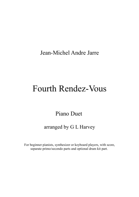 Fourth Rendez Vous Easy Piano Duet Sheet Music