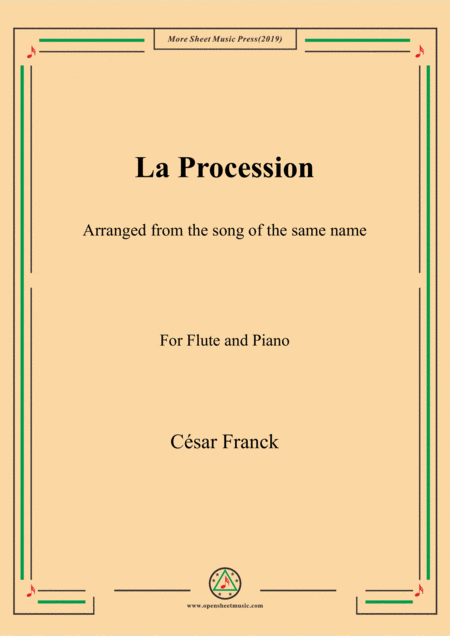 Free Sheet Music Franck La Procession For Flute And Piano