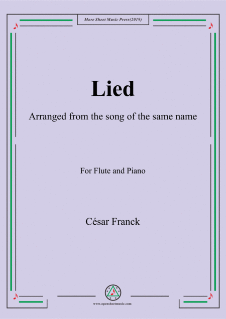 Free Sheet Music Franck Lied For Flute And Piano