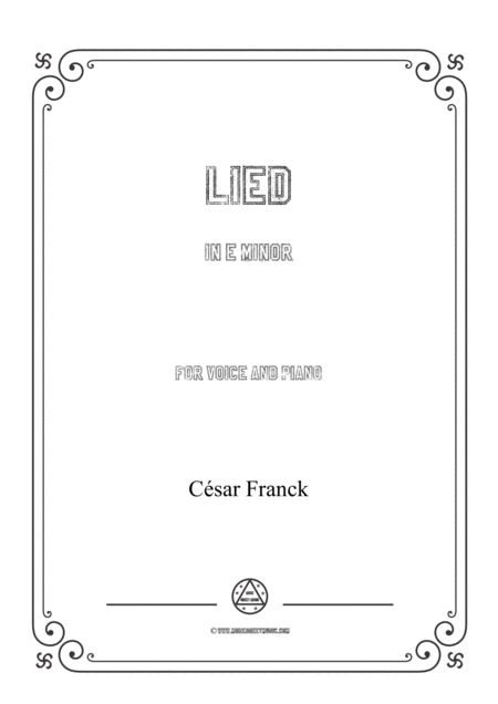 Free Sheet Music Franck Lied In E Minor For Voice And Piano