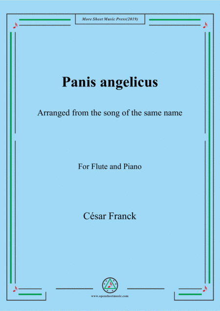 Free Sheet Music Franck Panis Angelicus For Flute And Piano