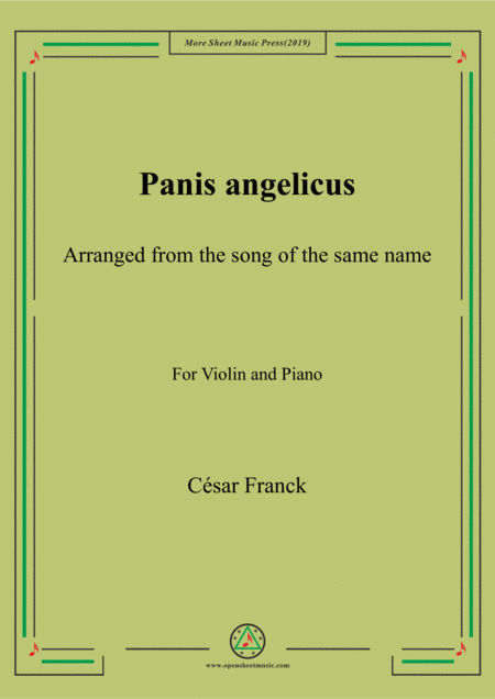 Free Sheet Music Franck Panis Angelicus For Violin And Piano