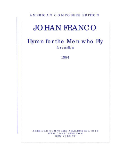 Franco Hymn For The Men Who Fly Sheet Music