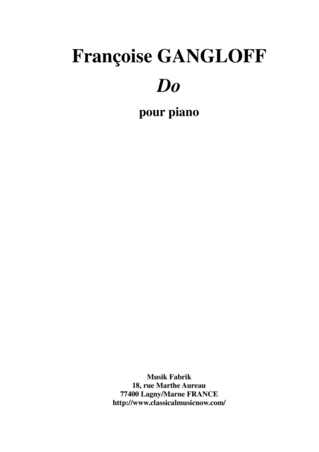 Free Sheet Music Franoise Gangloff Do For Piano