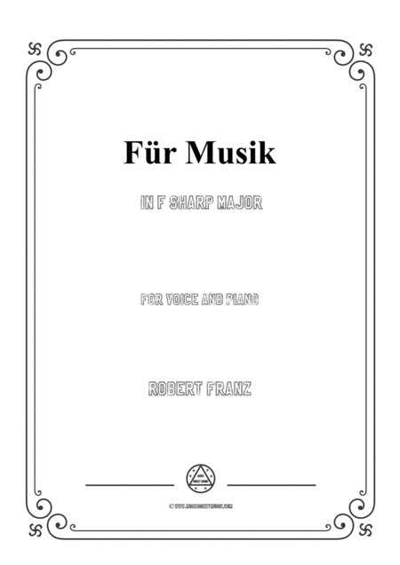 Free Sheet Music Franz Fr Musik In F Sharp Major For Voice And Piano