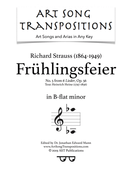 Frhlingsfeier Op 56 No 5 B Flat Minor Sheet Music