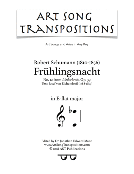 Frhlingsnacht Op 39 No 12 E Flat Major Sheet Music