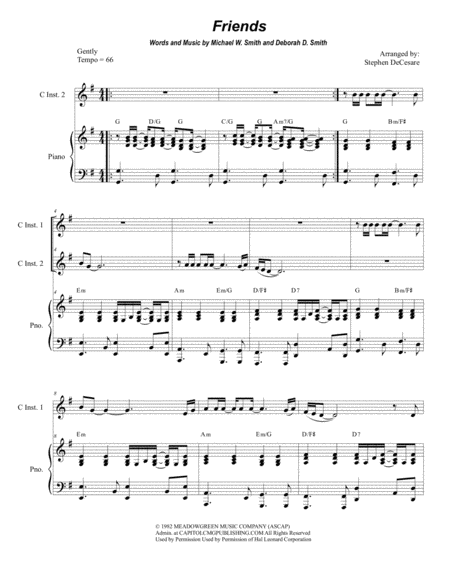 Friends Duet For C Instruments Sheet Music