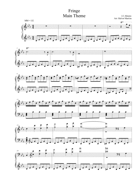 Free Sheet Music Fringe Main Title Theme