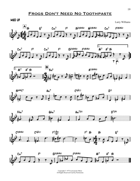 Free Sheet Music Frogs Dont Need No Toothpaste