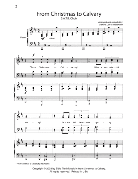 From Christmas To Calvary Octavo Sheet Music