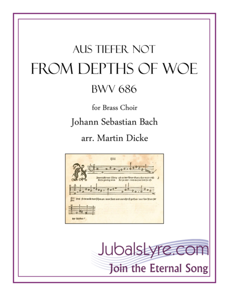 From Depths Of Woe Bwv 686 Brass Choir Sheet Music