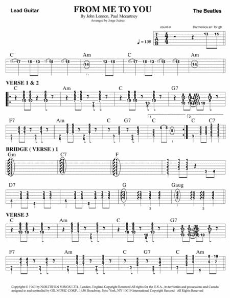 From Me To You Guitar Tab Sheet Music