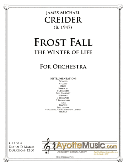 Frost Fall The Winter Of Life Sheet Music