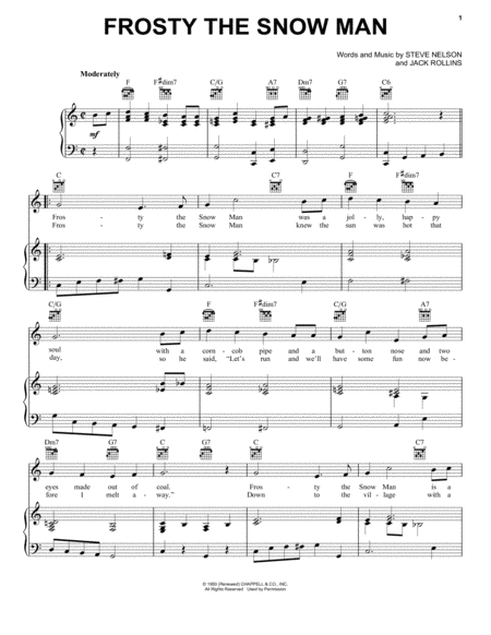 Frosty The Snow Man Sheet Music