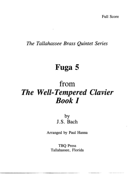 Fuga 5 Sheet Music