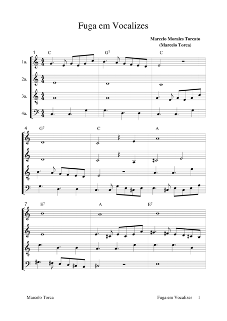 Free Sheet Music Fuga Em Vocalizes