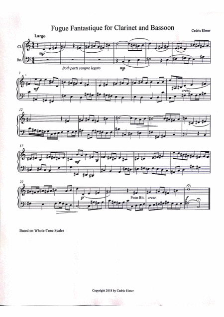 Free Sheet Music Fugue Fantastique Duet For Clarinet And Bassoon