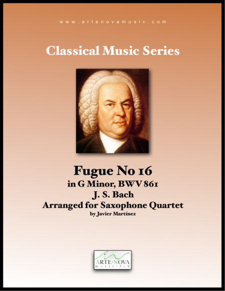 Fugue No 16 In G Minor Bwv 861 Saxophone Quartet Sheet Music