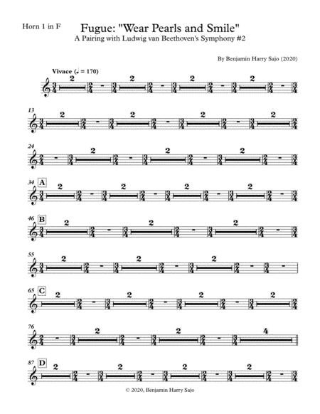 Fugue Wear Pearls And Smile A Pairing With Beethoven Symphony 2 Horn In F 1 Sheet Music