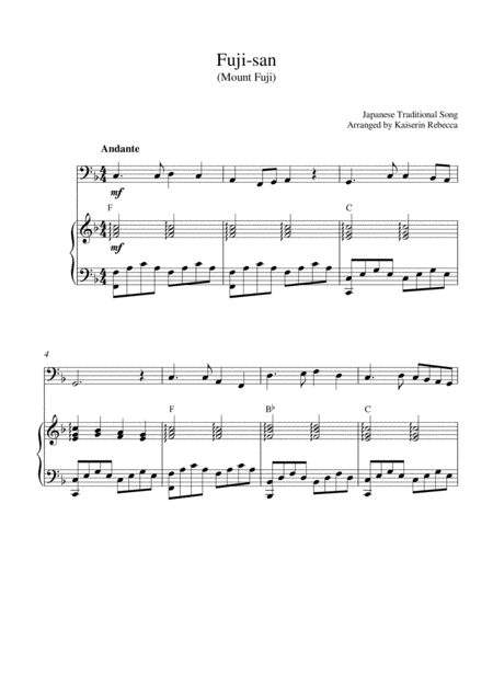 Free Sheet Music Fuji San Mount Fuji