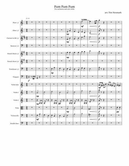 Free Sheet Music Fum Fum Fum For Orchestra And Solo Violin