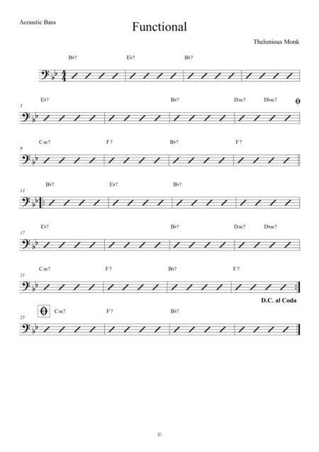 Functional Acoustic Bass Sheet Music