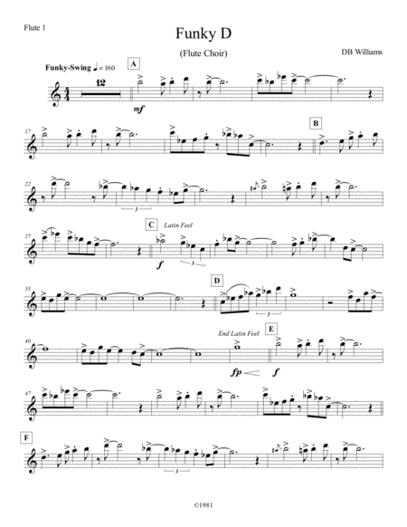 Funky D Flute I Sheet Music