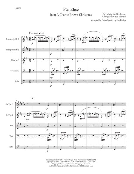 Free Sheet Music Fur Elise From A Charlie Brown Christmas