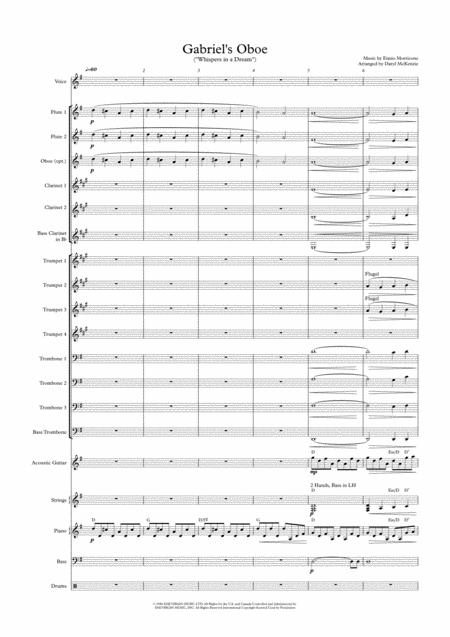 Free Sheet Music Gabriel Oboe Female Vocal With Big Band Key Of G