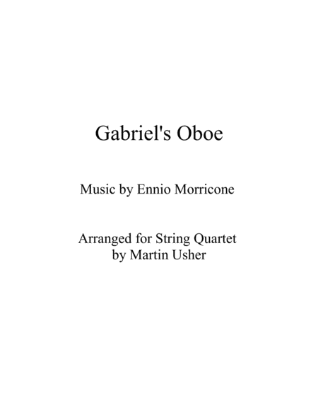 Gabriels Oboe For String Quartet Sheet Music