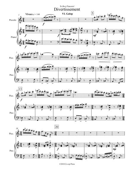 Galop For Piccolo Or Flute And Piano Sheet Music