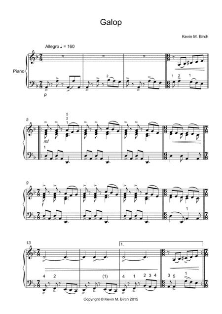 Galop For Solo Piano Sheet Music